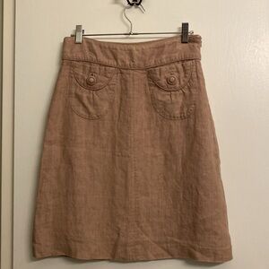 🔥HOT DEAL $15🔥 Anthropologie Elevenses Rose Soft 100% Linen A-line Skirt Size 0